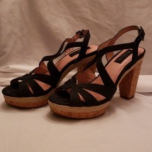 Nurture Dark Navy Blue Cloth Crock Heels